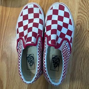 Womans Red Checkered Vans